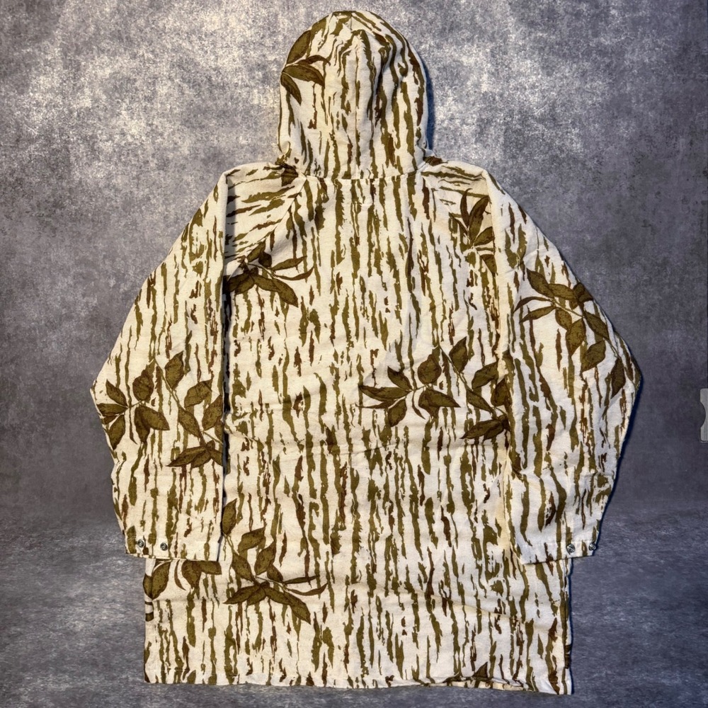 VTG 90s Cabelas Snow Tree Bark Camo Hooded Jacket Mens S/L USA Made Whitetail - Picture 2 of 7